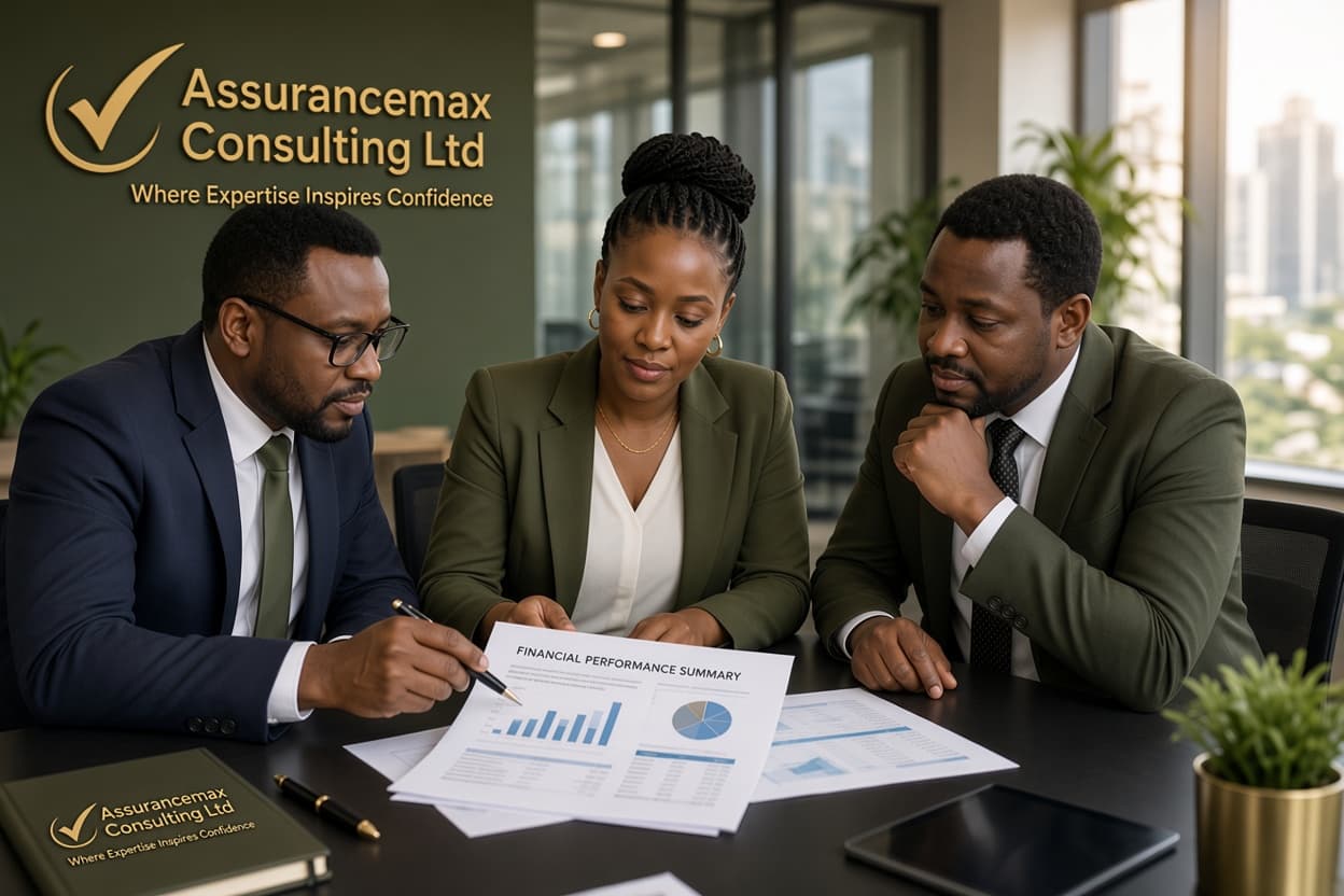 AssuranceMax consulting team in a modern office